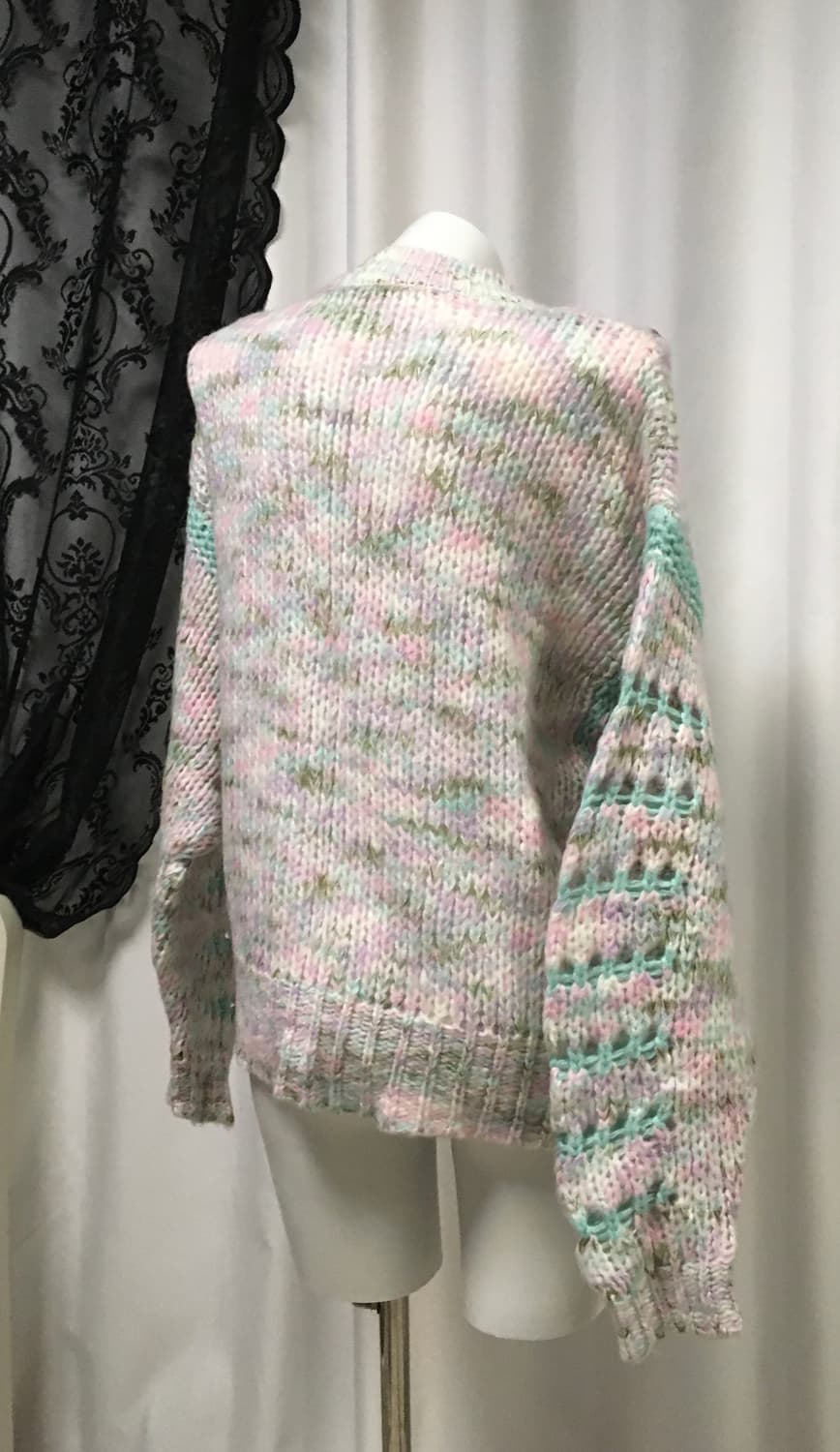 Vintage 나나 하치 하구미 모리걸 펑크 파스텔 오버핏 데미지 니트  상품이미지7