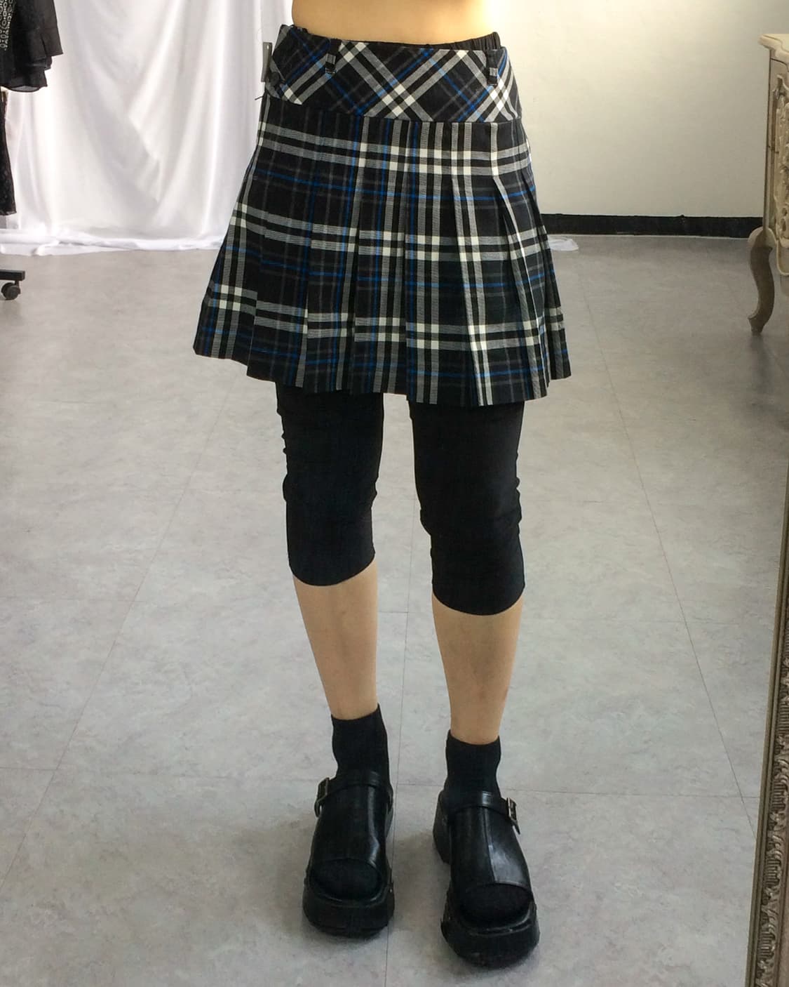 Check pattern pleats mini skirt 상품이미지8