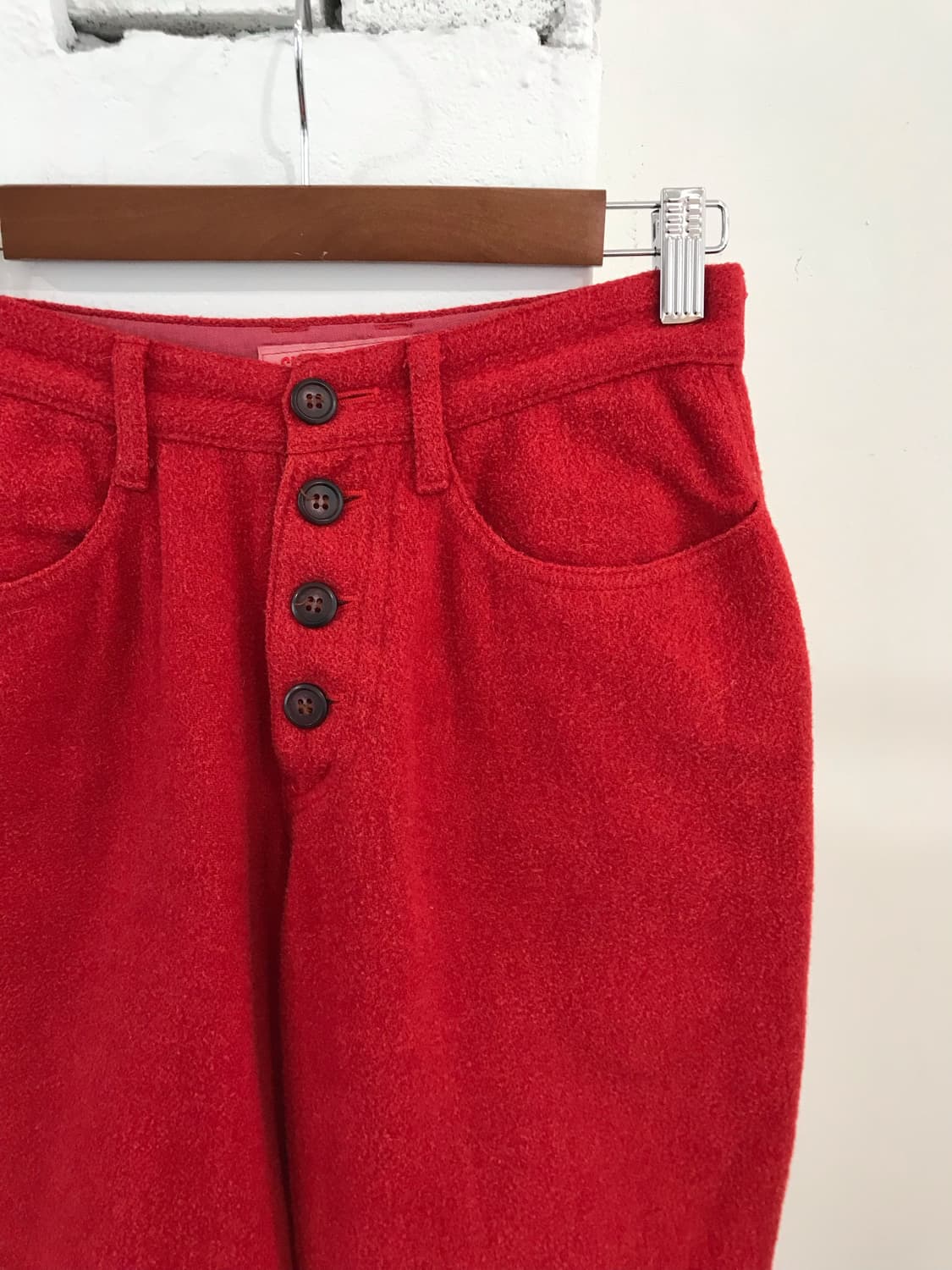 레드 울 카프리 팬츠 상품이미지5