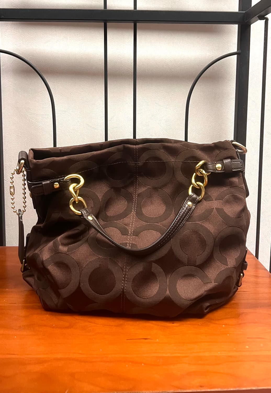 90s coach 딥 초코 브라운 코치 시그니처 자가드 숄더백 핸드백 상품이미지2