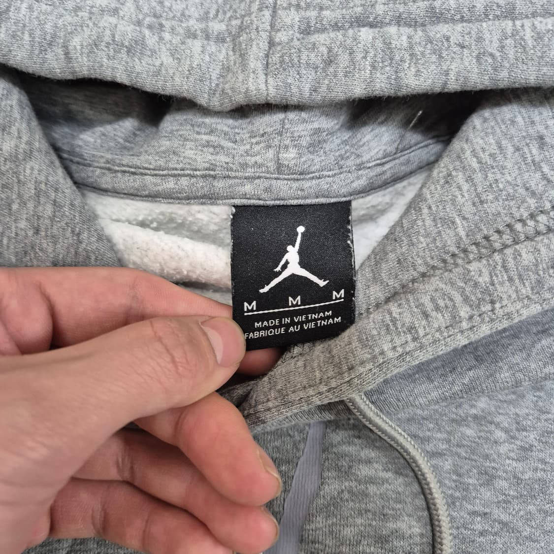 조던 에어 센터로고 블랙 배색 그레이 후드티 상품이미지4