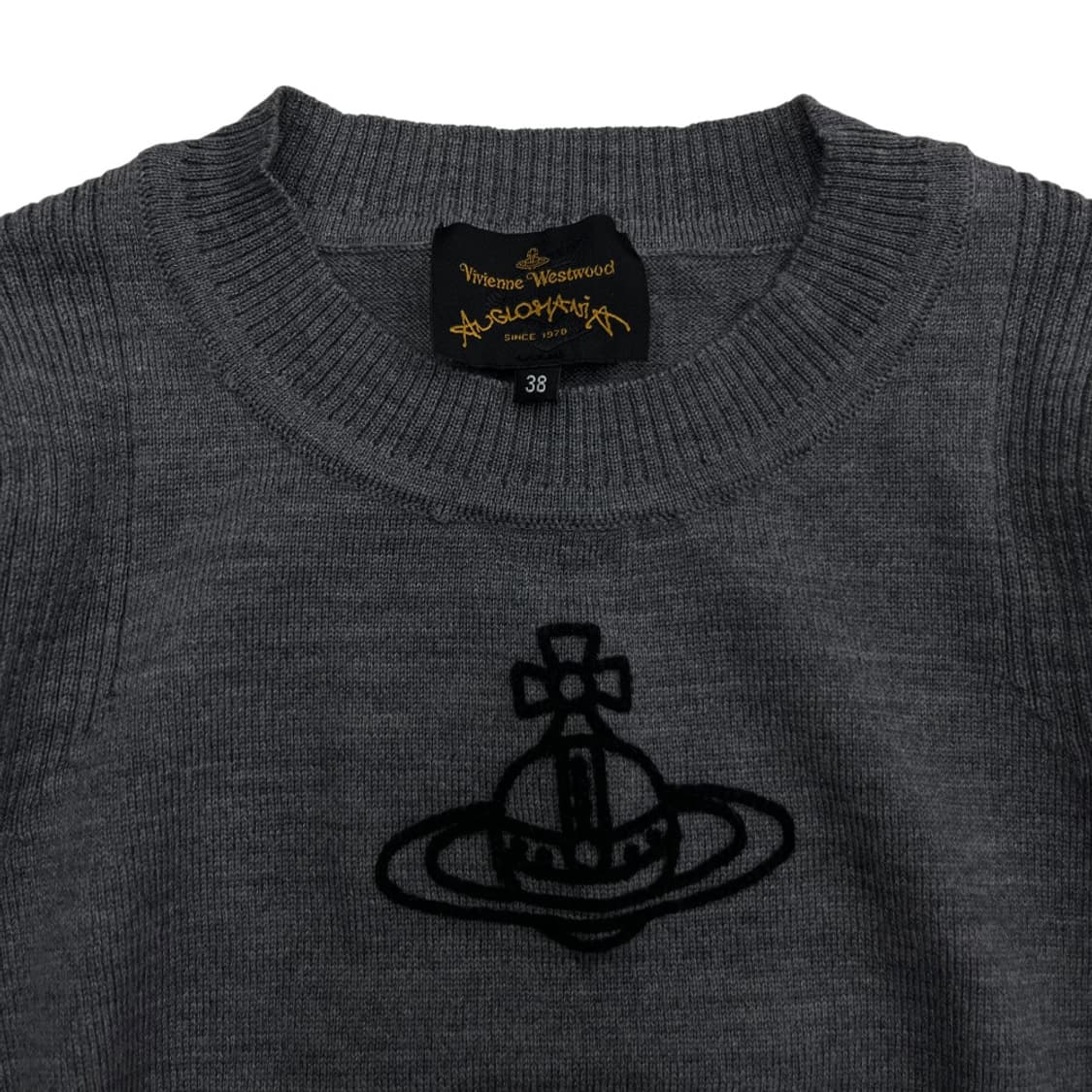 비비안웨스트우드 센터 빅로고 그레이 니트 38 상품이미지5