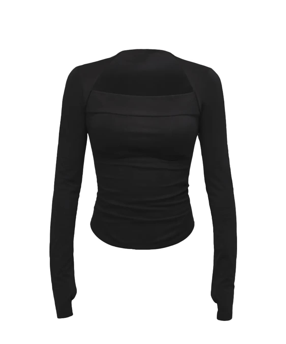 오호스 숄더랩 롱슬리브 블랙 상품이미지1