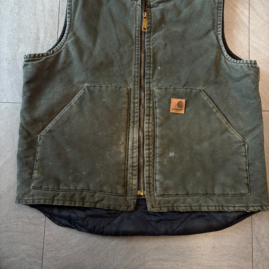 칼하트 정품 모스그린 덕 캔버스 조끼 상품이미지4