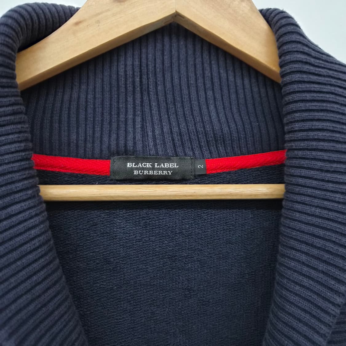 버버리 블랙라벨 네이비 숄카라 니트 가디건 남성 M 상품이미지3