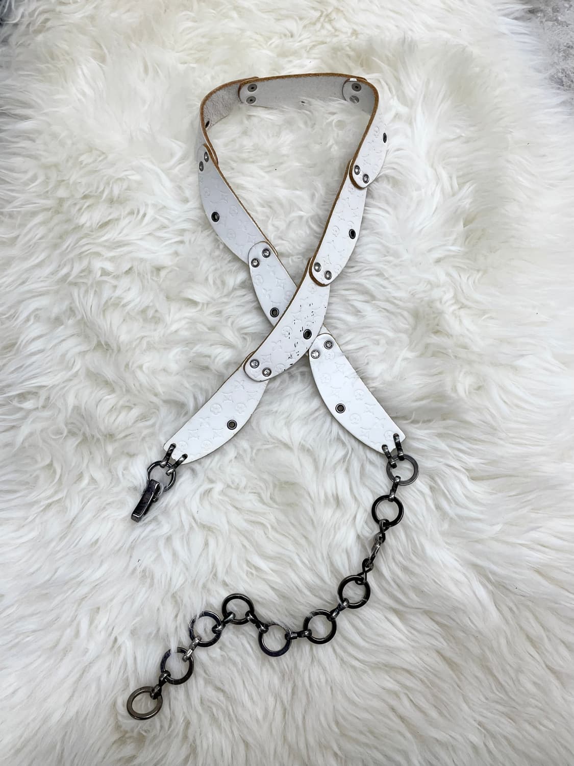 리얼레더 화이트페어리 체인 벨트 상품이미지4