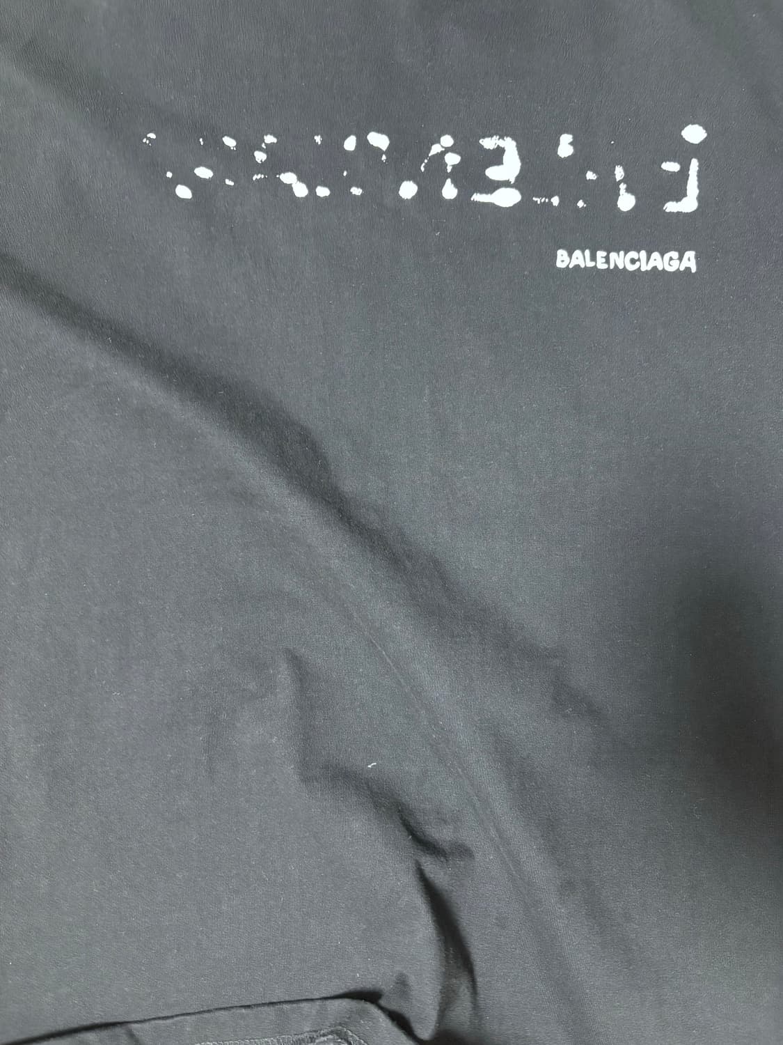 발렌시아가 핸드 드로운 발렌시아가 티셔츠 라지 핏 블랙 L 상품이미지3