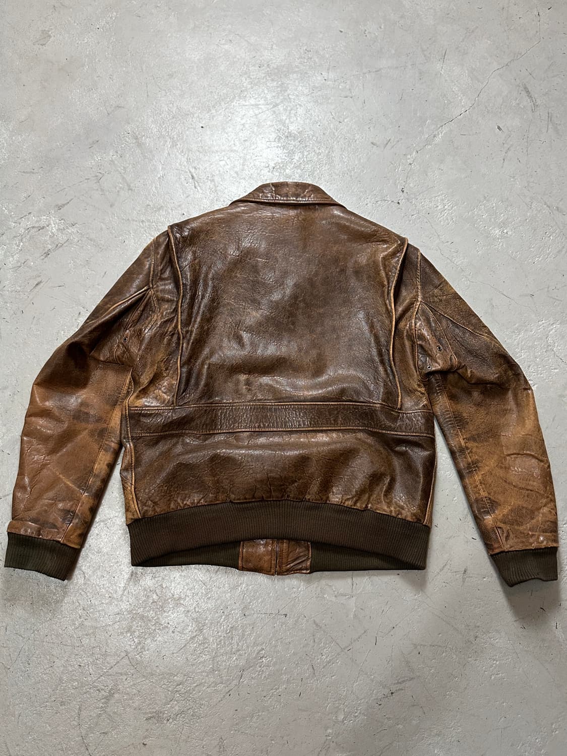 90's 빈티지 레더 봄버 자켓 빈티지 A2 디스 레더 자켓 상품이미지4