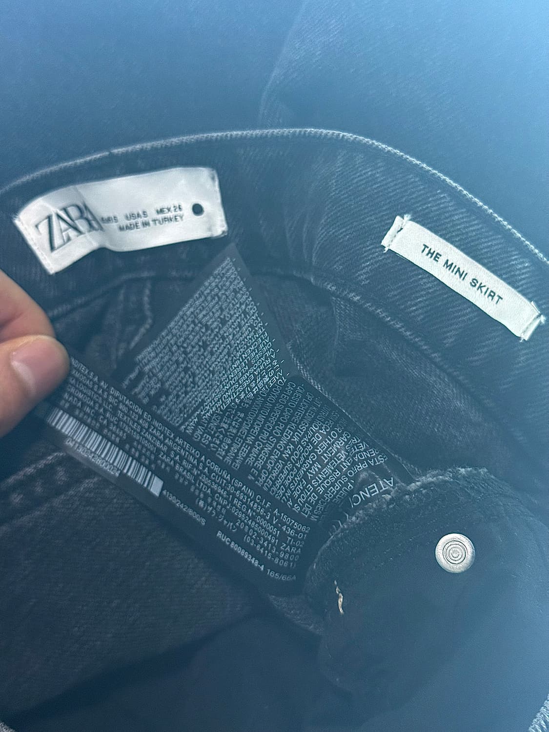 자라 흑청 블랙 미니 스커트 치마 zara 락시크 펑크 갸루 고스 그런지 상품이미지5