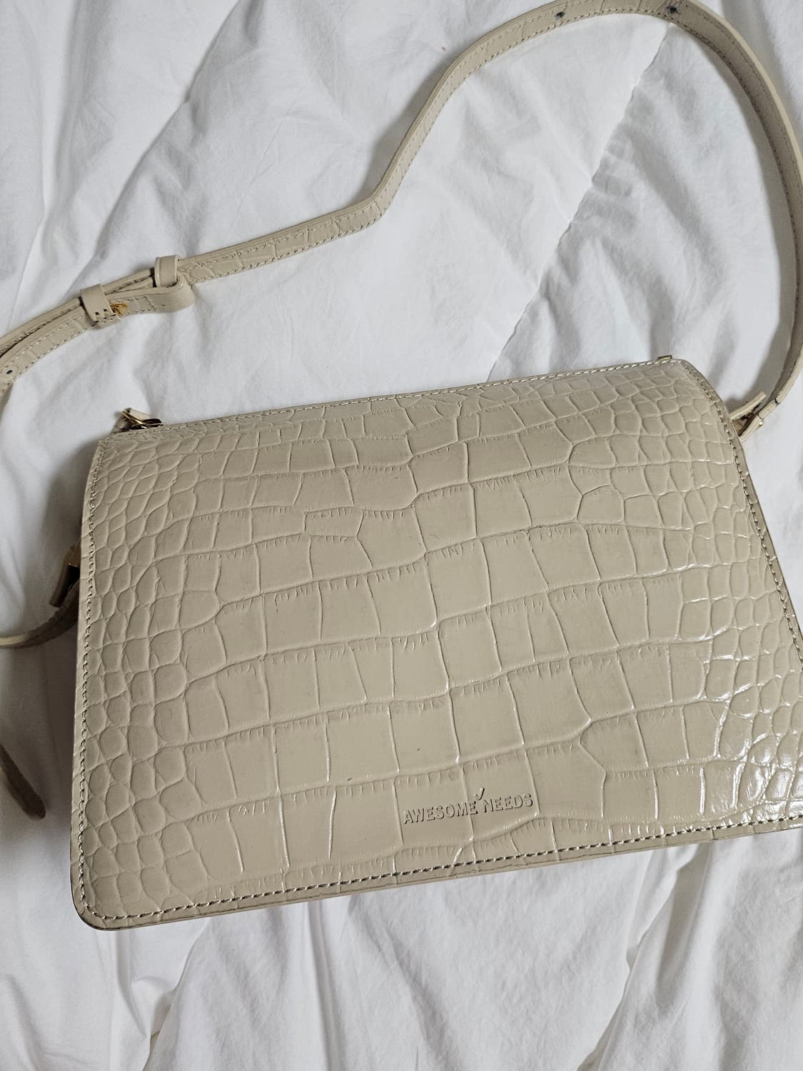 어썸니즈 카우 레더 아이보리 타임리스백 상품이미지6