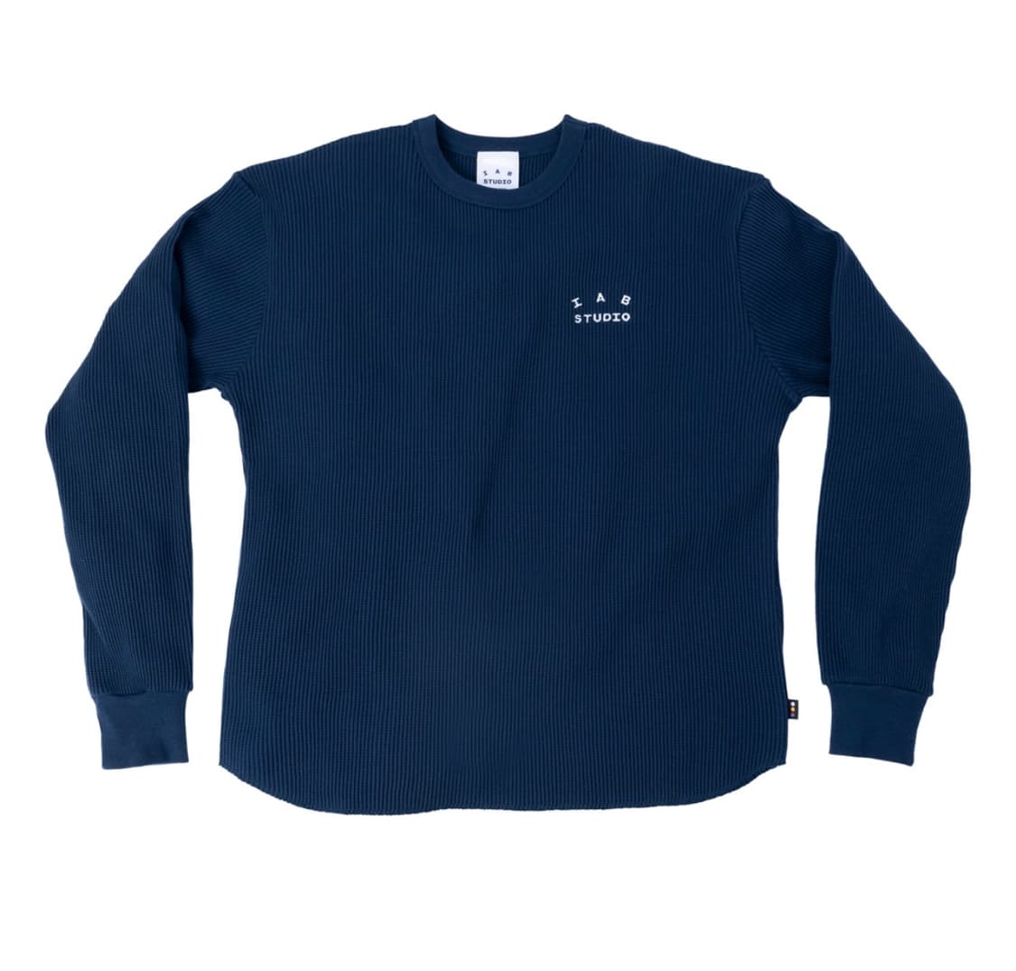 아이앱 와플 롱 슬리브 네이비 상품이미지1