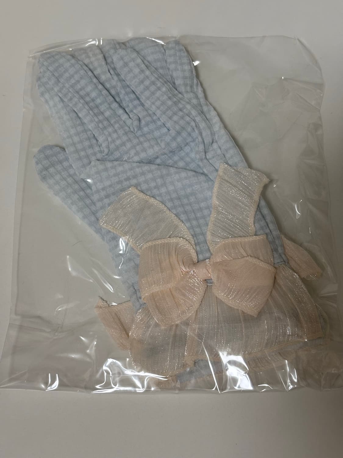 샵페어리 faerie 하늘색 리본 장갑 스카이블루 모리걸 상품이미지1