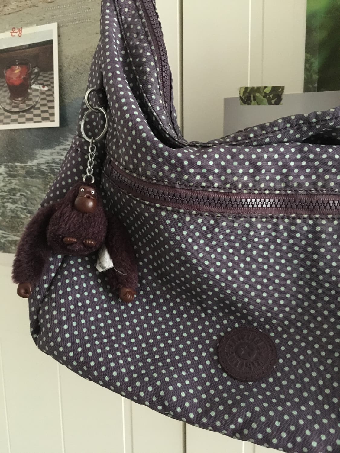 빈티지 키플링 도트 퍼플 포도 크로스백 희귀 보라 연두 상품이미지2