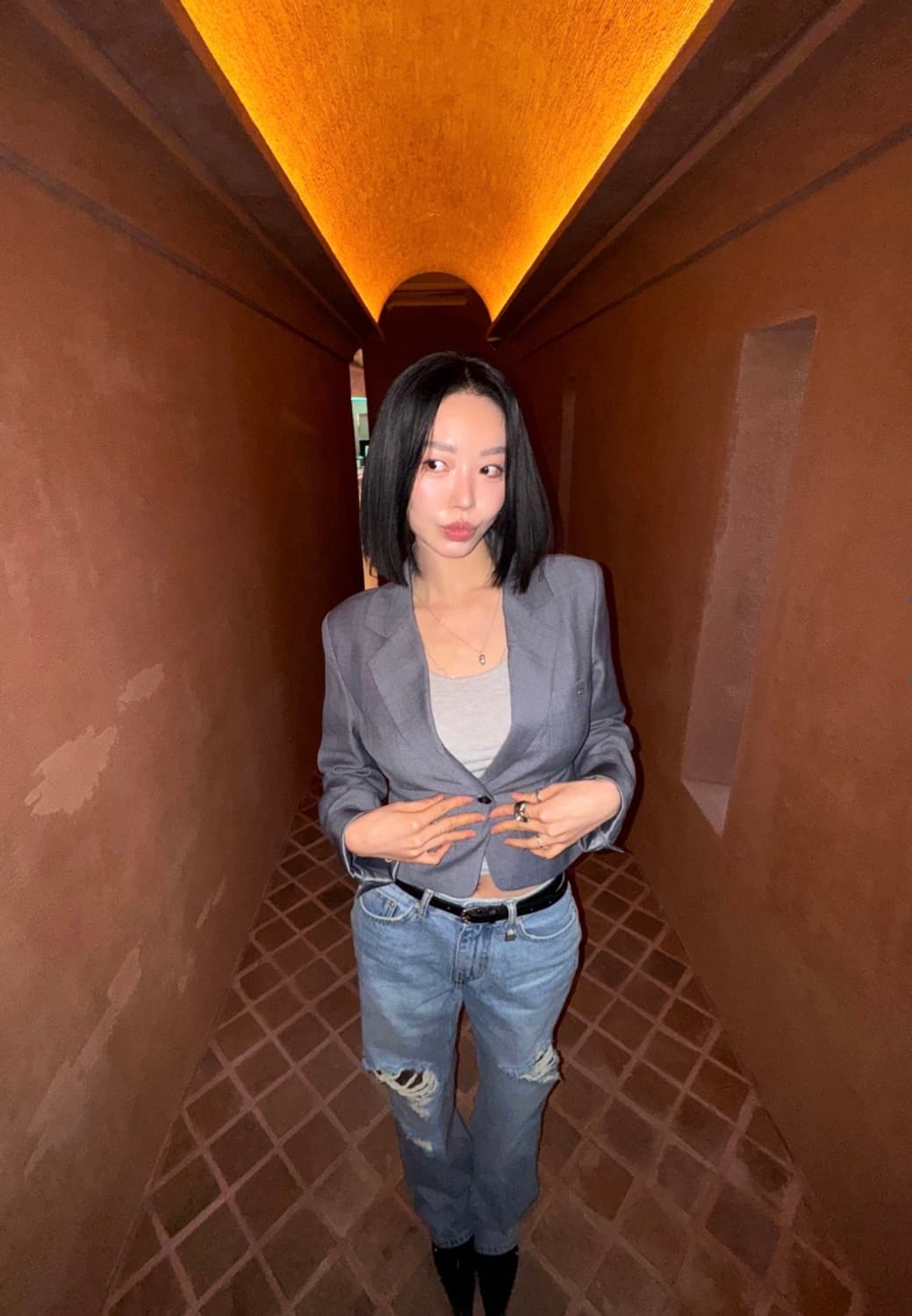 페일제이드 드뮤어 셋업 Demure Crop Set-Up in grey 상품이미지5