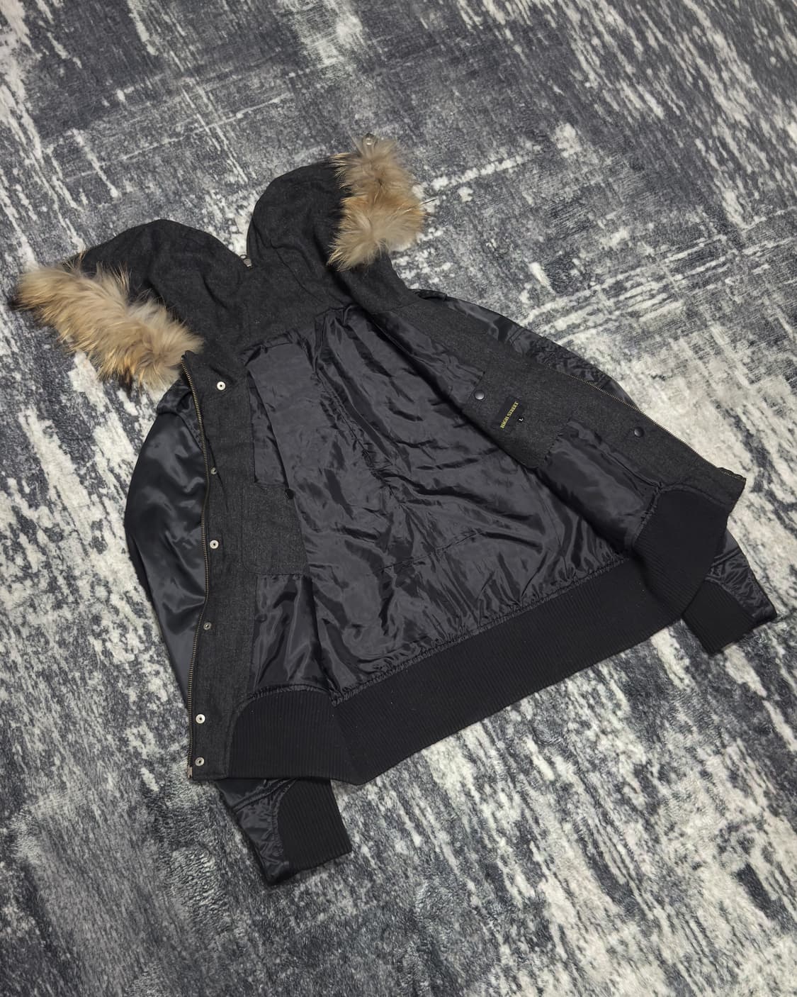 {Unknown} Zip-Split Fur MA-1 Bomber 상품이미지5