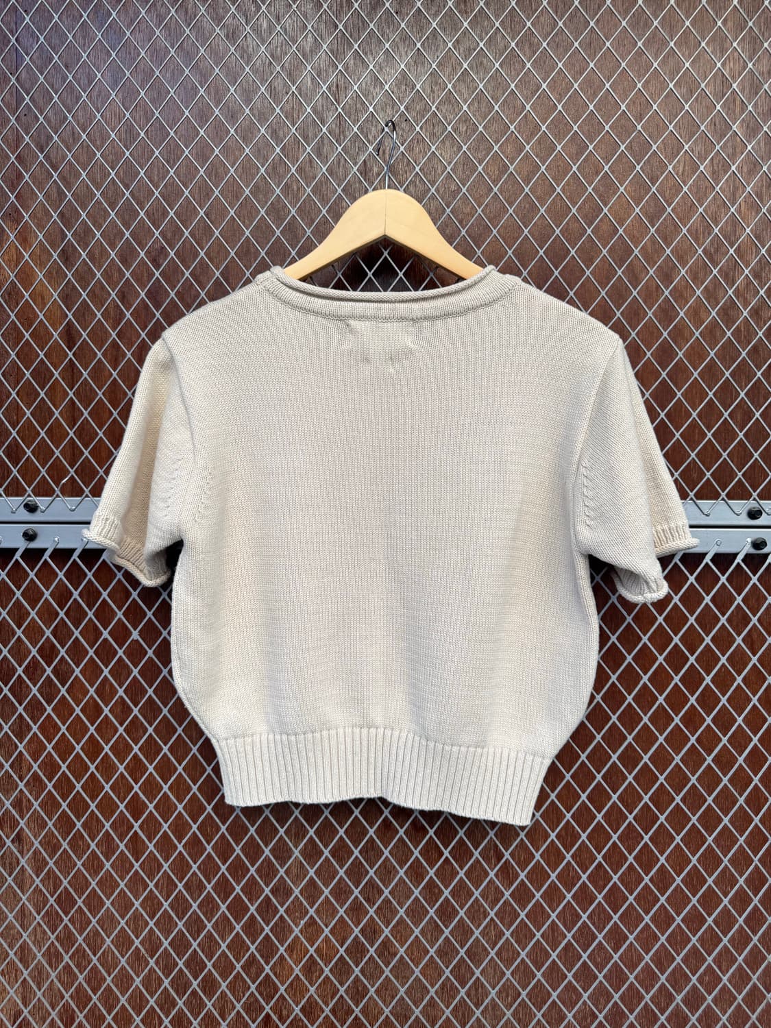 메이비베이비 디어리스트 로고 베이지 반팔 니트 F 상품이미지8