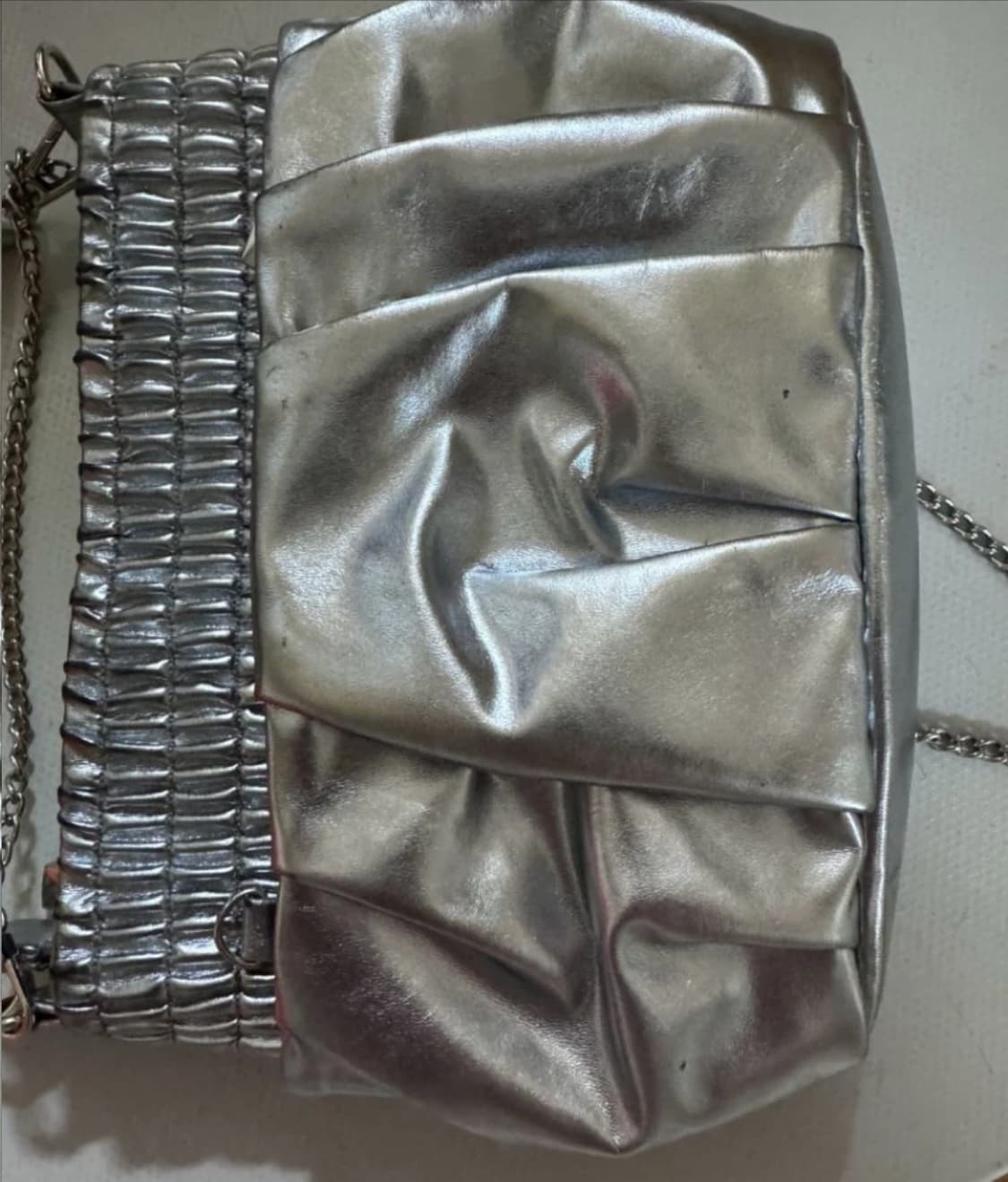 빈티지 체인백 새틴블루 상품이미지3