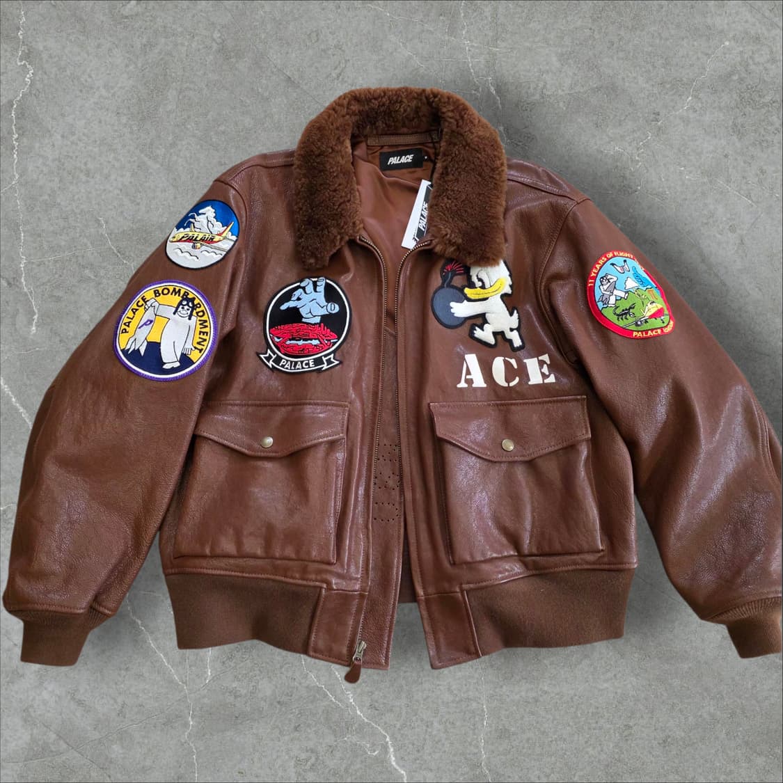 PALACE 팔라스 최상급 G1 무통 염소가죽 플라이트 자켓 아메카지 밀 상품이미지1