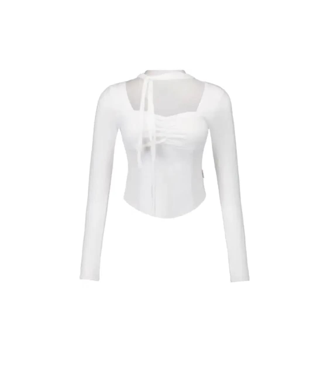 포어링 발렌타인 타이 탑 화이트 M 장원영 착용 아이브 상품이미지2