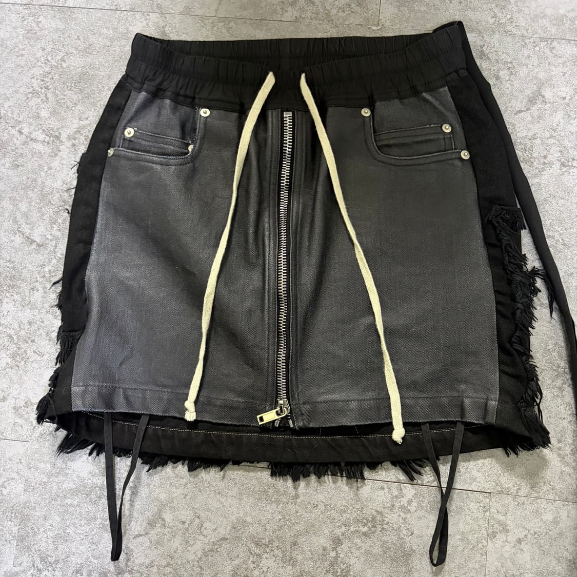 rick owens 릭오웬스 다크쉐도우 왁스 데님 스커트 뒷면 디스트 상품이미지5