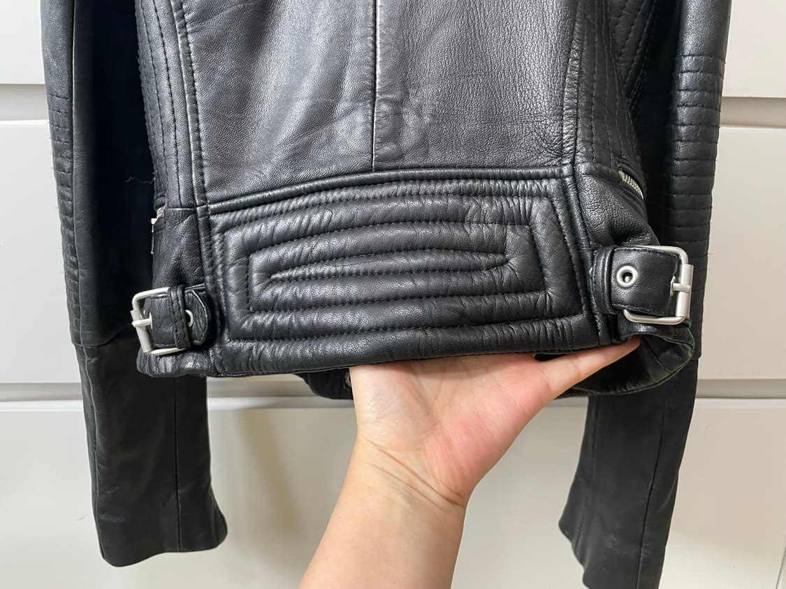 ZARA 자라 양가죽 재킷 블랙 S(44~)사이즈 가죽자켓 상품이미지8
