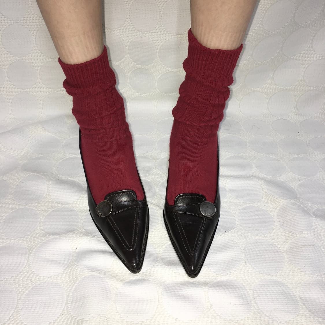 PRADA 다크 브라운 포인티드 토 하이힐 상품이미지3