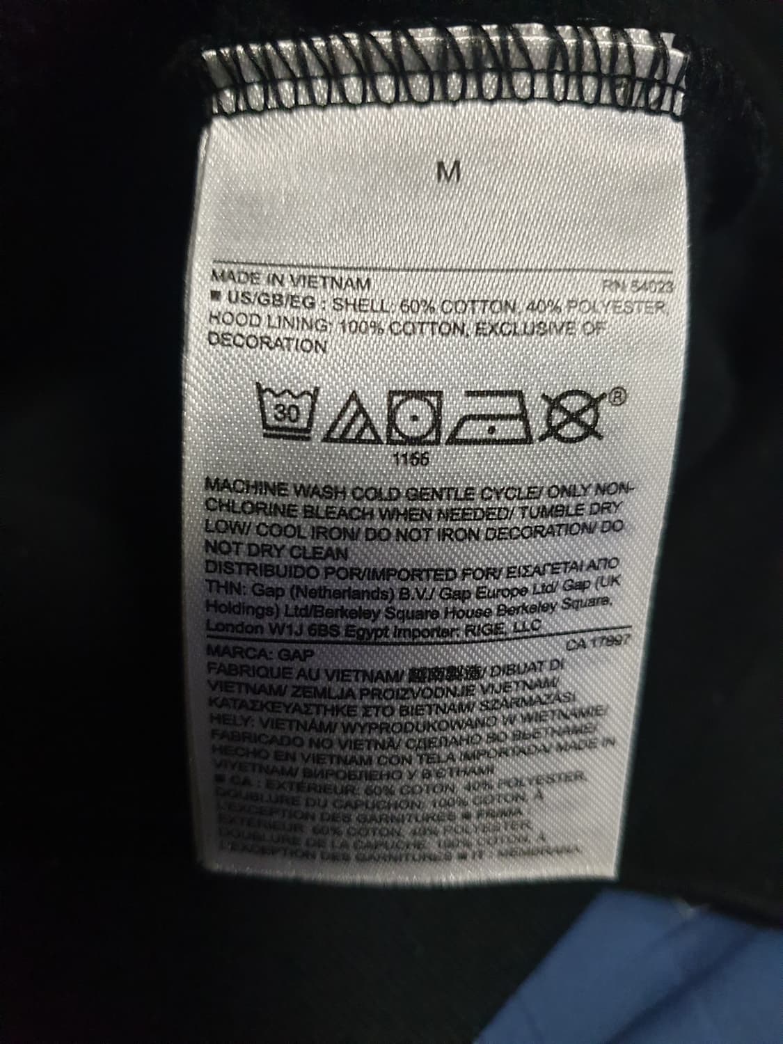 갭 레터링 레더패치 기모 후드티 블랙 (M) 상품이미지4