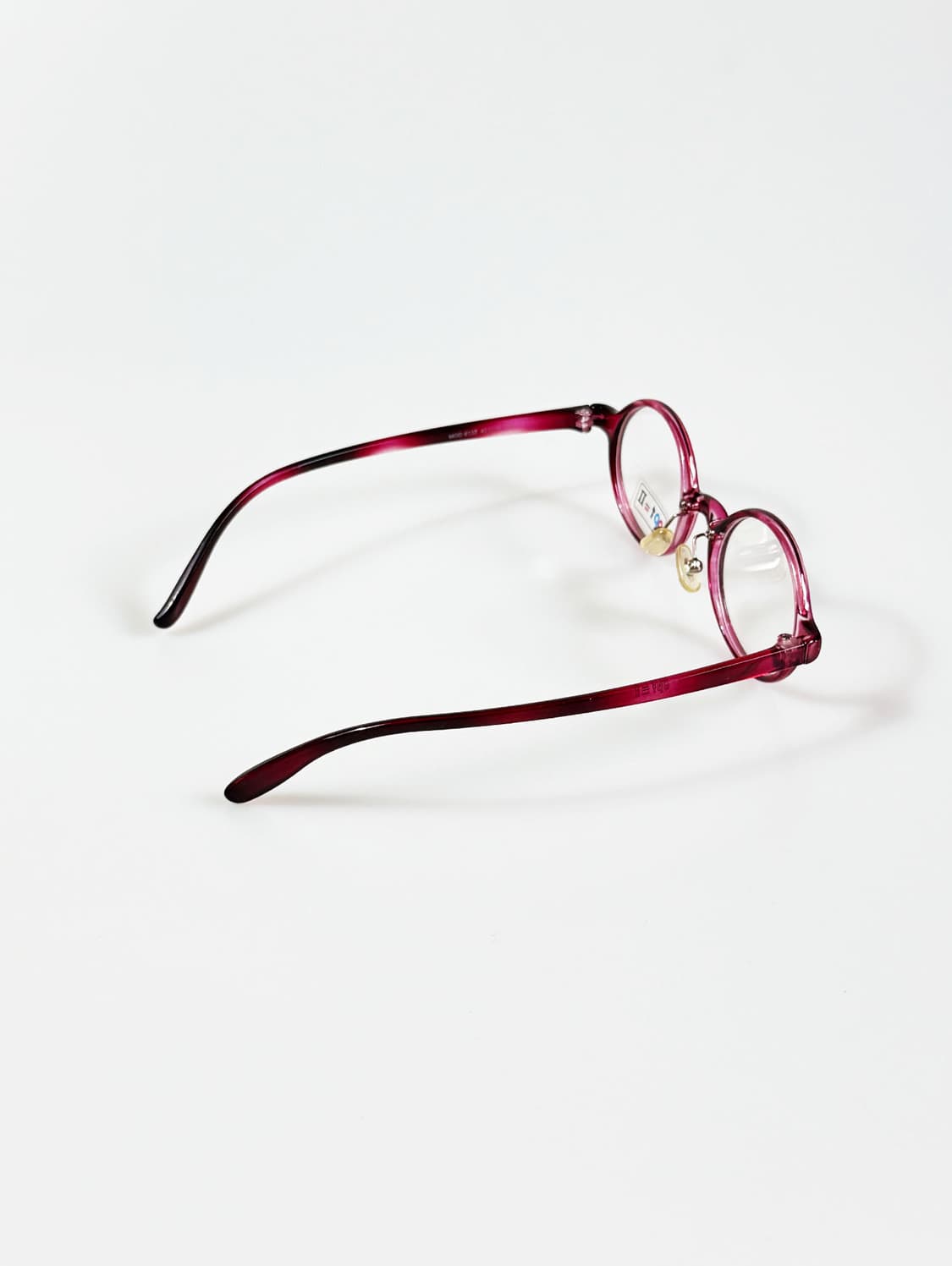 90s OPT II 버건데 뿔테 라운드 아세테이트 빈티지 안경 상품이미지4