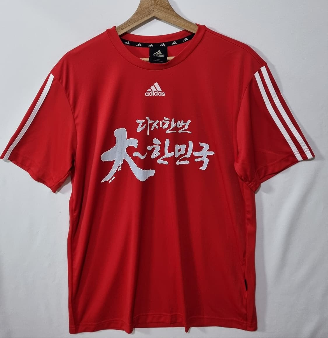 100) 아디다스 어케인코리아 레드 기능성 반팔티 상품이미지1