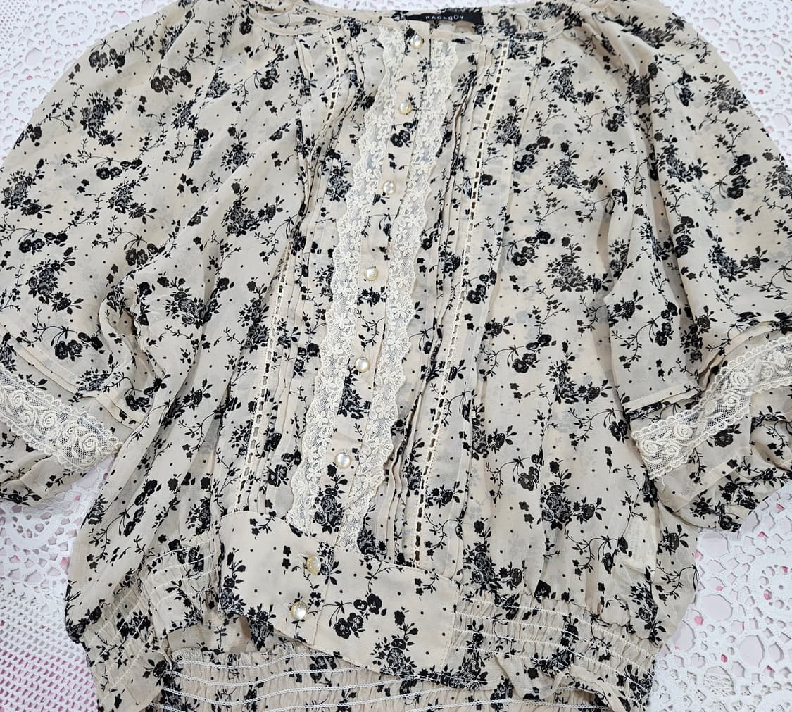 잔꽃무늬 레이스 블라우스 상품이미지7