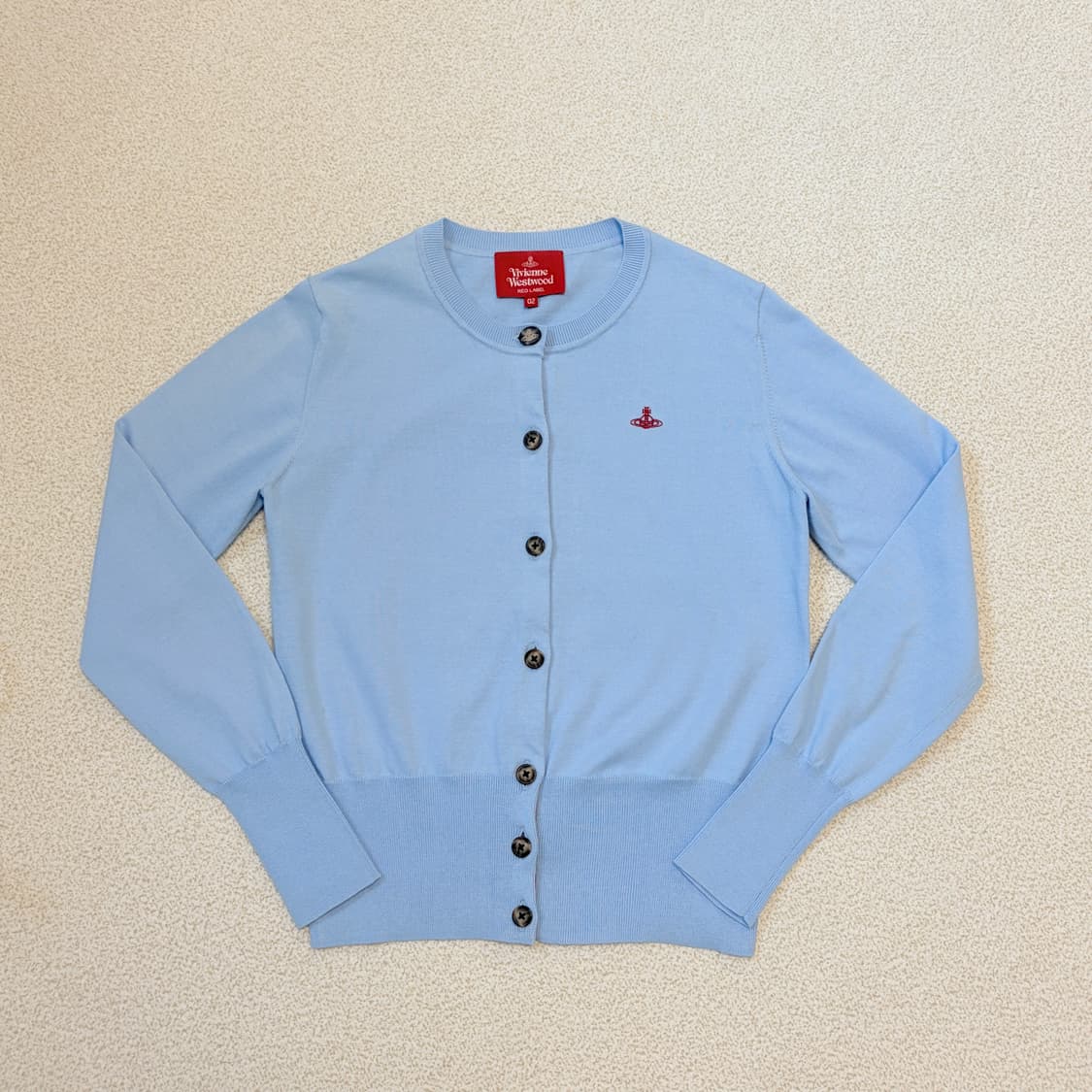 비비안웨스트우드 베이직 코튼 가디건 파스텔 블루 상품이미지1