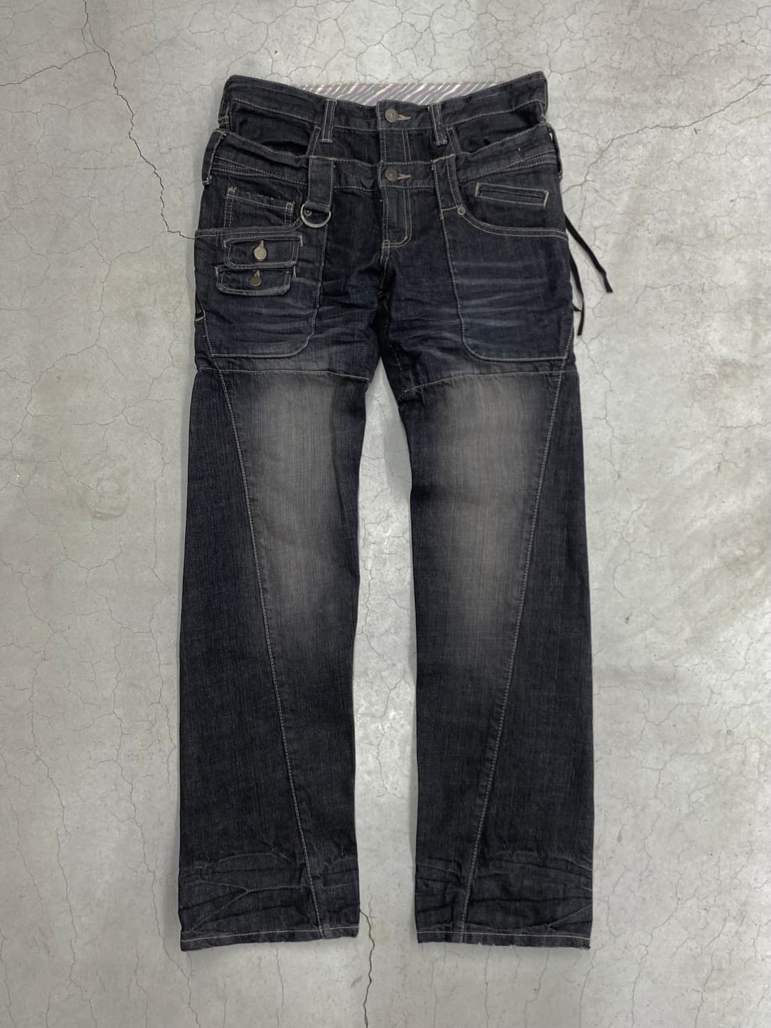 PPFM 더블 웨이스트 데님 팬츠 상품이미지4