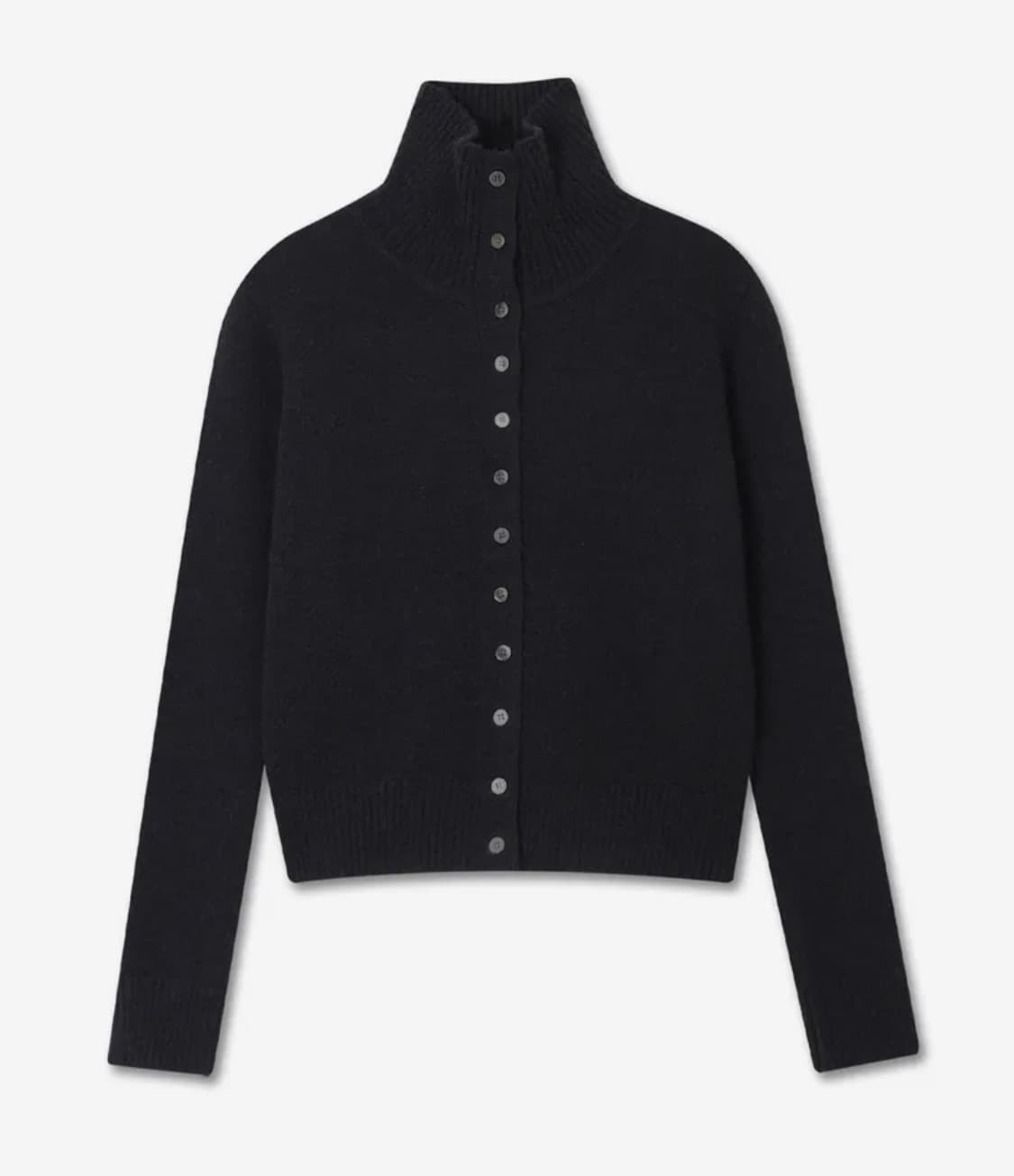 미치코런던코시노 하이넥 버튼 가디건 블랙 상품이미지1