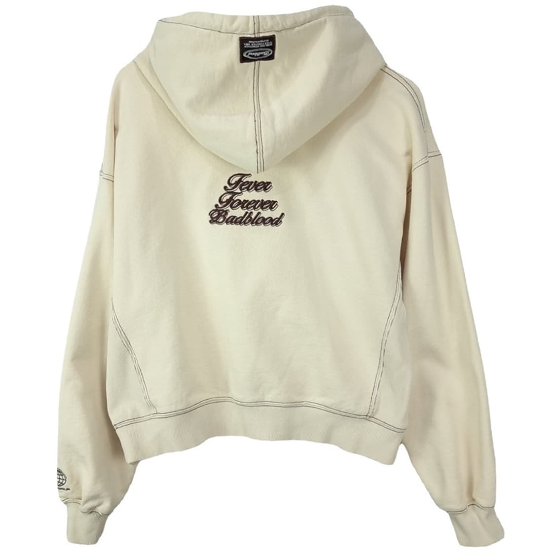 [배드블러드] 그래픽 프린팅 오버핏 헤비웨이트 후드티 크림 M19878 상품이미지3
