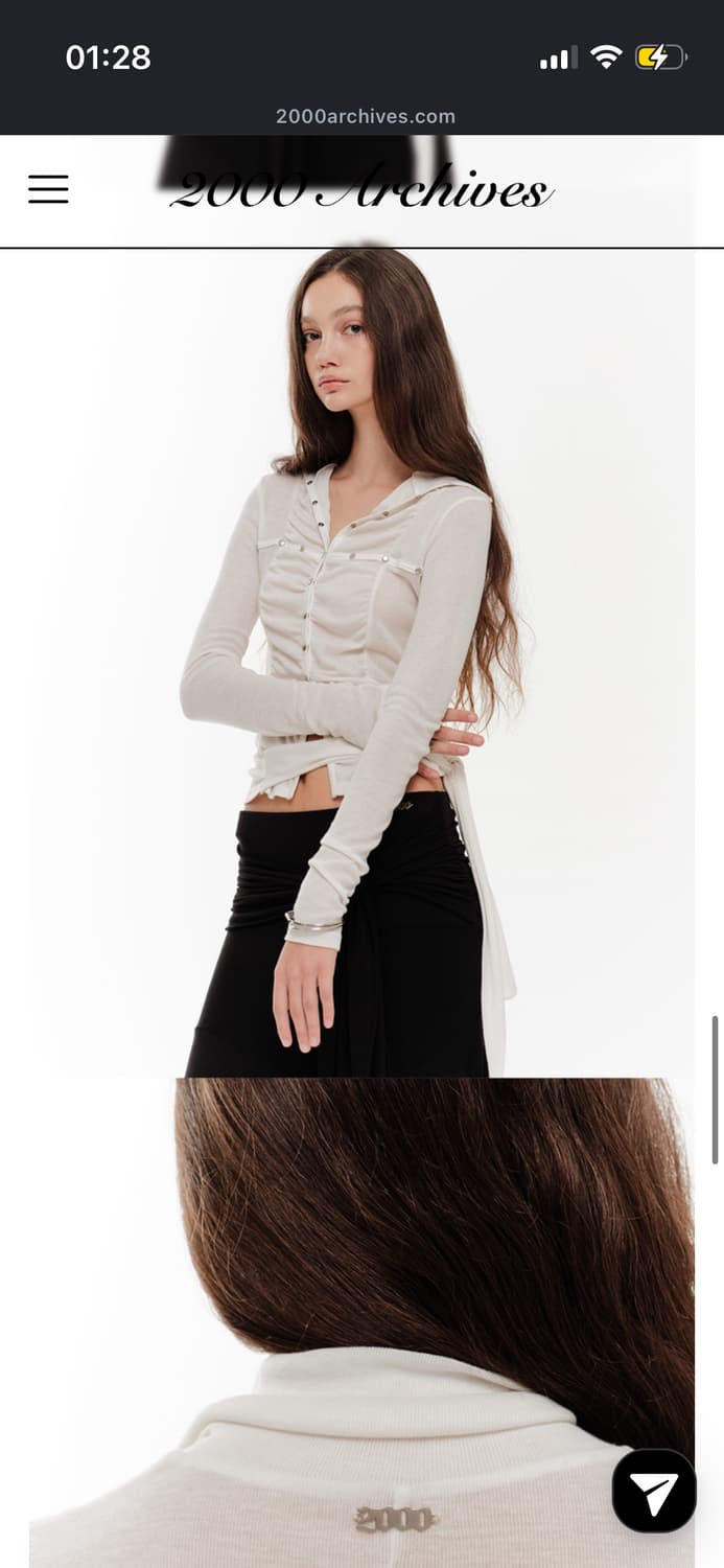 LENA SHIRRING HIGH NECK TOP (CREAM) 상품이미지3