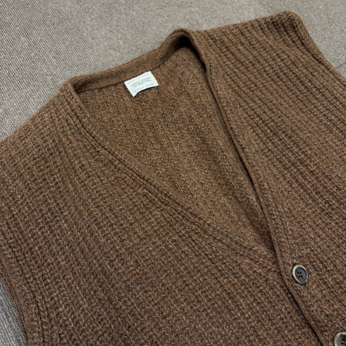 BENETTON made in italy 베네통 울니트 오버핏 니트베스트 상품이미지3