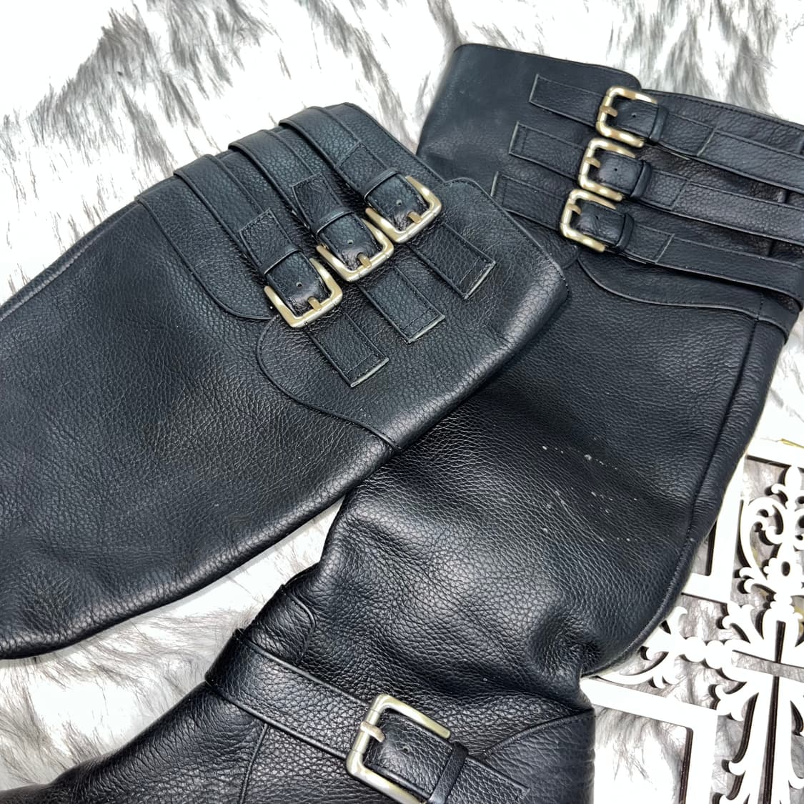 빈티지 블랙 더블벨트 부츠 상품이미지3