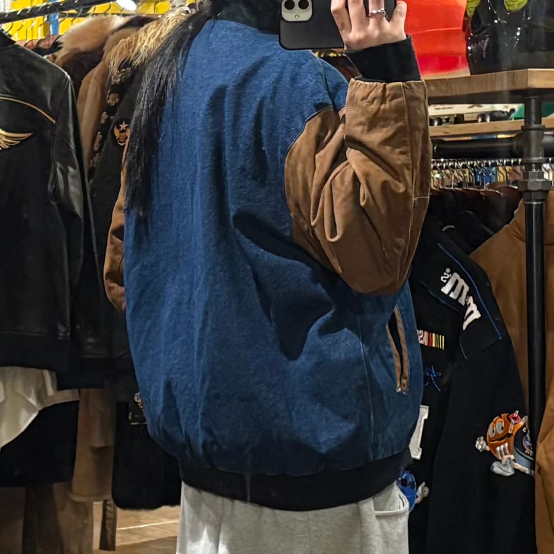 [HI] VTG 데님바시티자켓 진청&브라운 상품이미지5