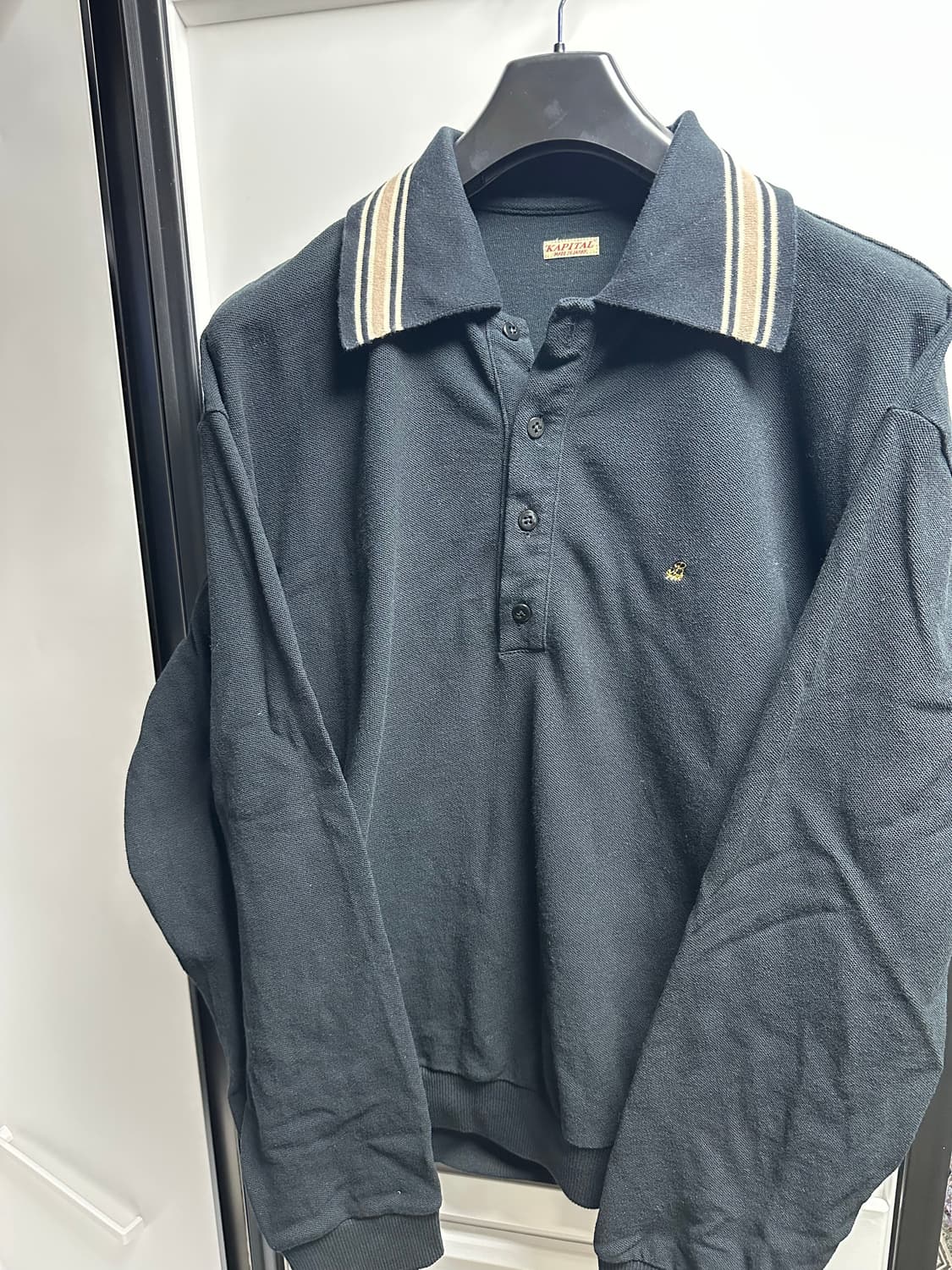[4] 캐피탈 피케 랑글 레트로 폴로 블랙 상품이미지3