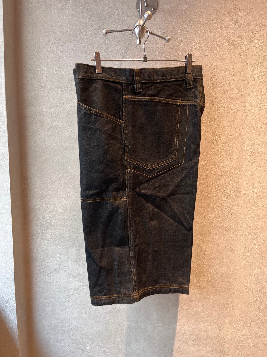 90. 펠레펠레 울트라 블루 진 흑청 데님 버뮤다 팬츠 데드스탁 상품이미지2