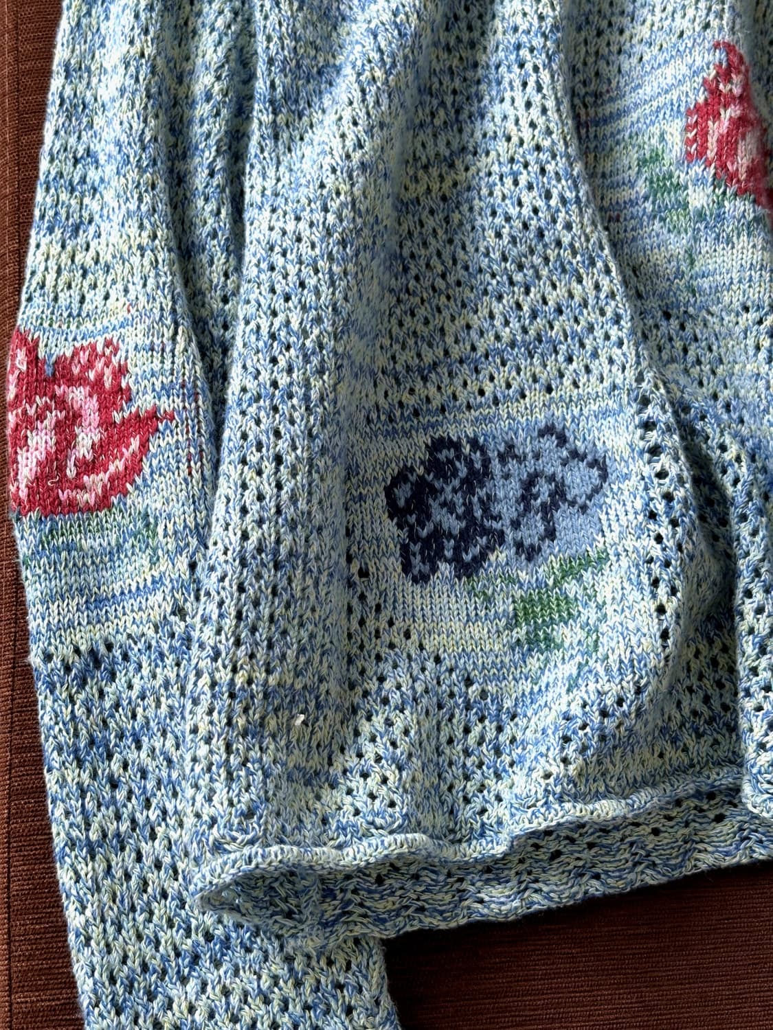 Middle gauge flower pattern crochet knit 상품이미지3