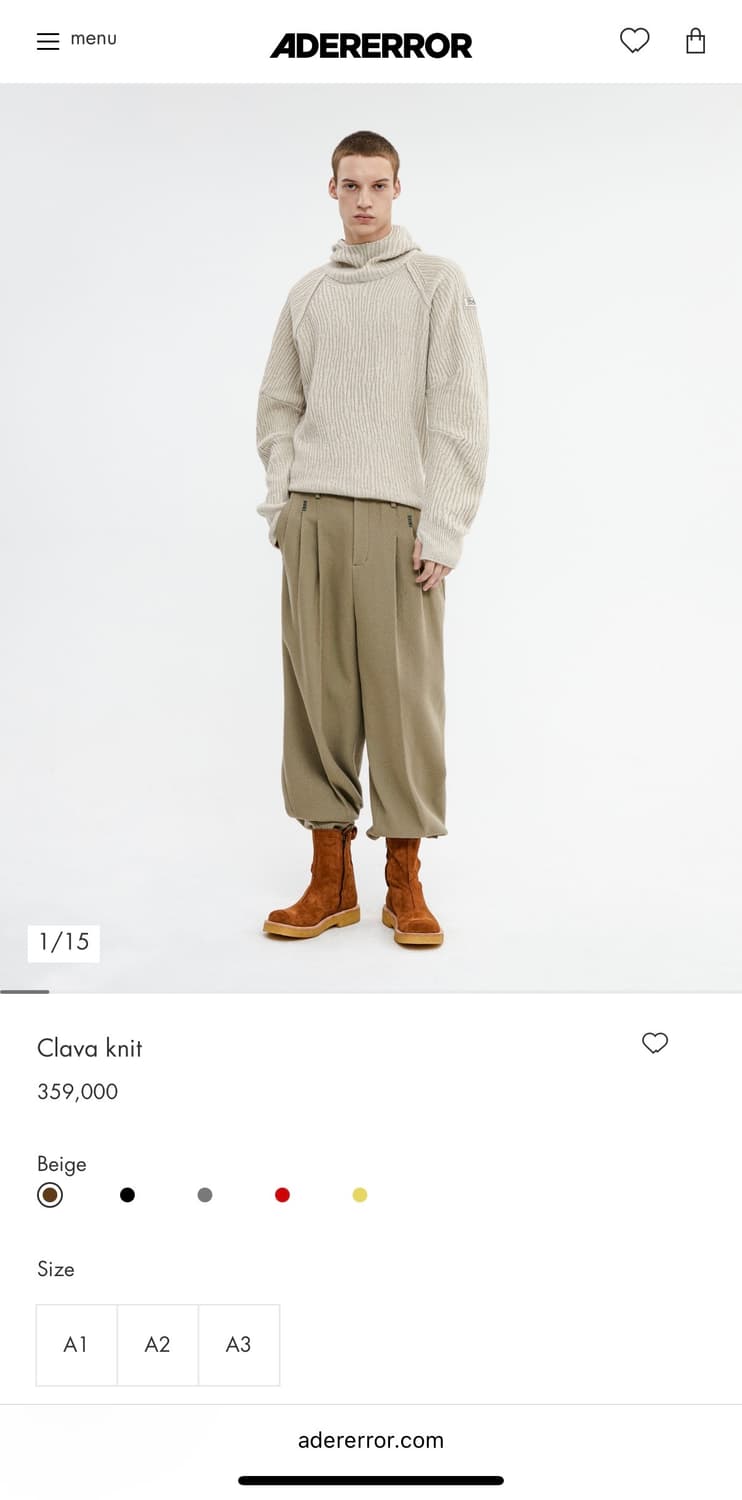 [A3]Ader error 클라바 니트 후드  상품이미지2