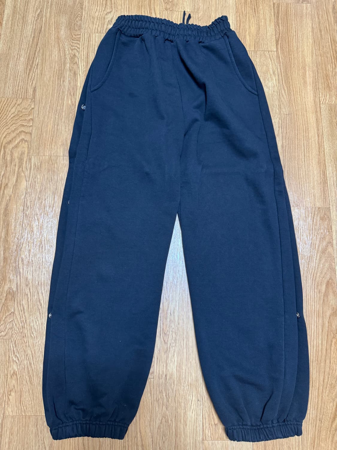 mjd 사이드 스냅 와이드 헤비스웨트 팬츠 블랙 L 상품이미지2