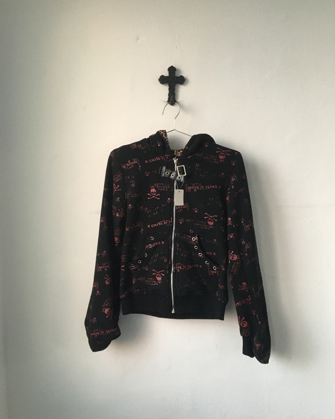 Cat ear skull pattern hood zip up 상품이미지2