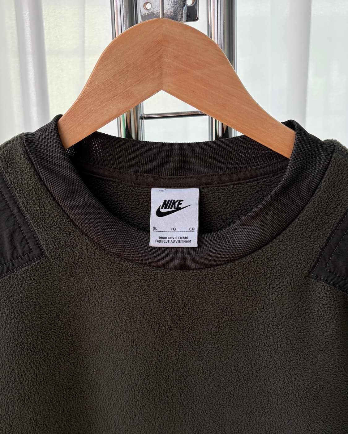 [XL]나이키 기모 플리스 크루넥 맨투맨 카키 상품이미지8