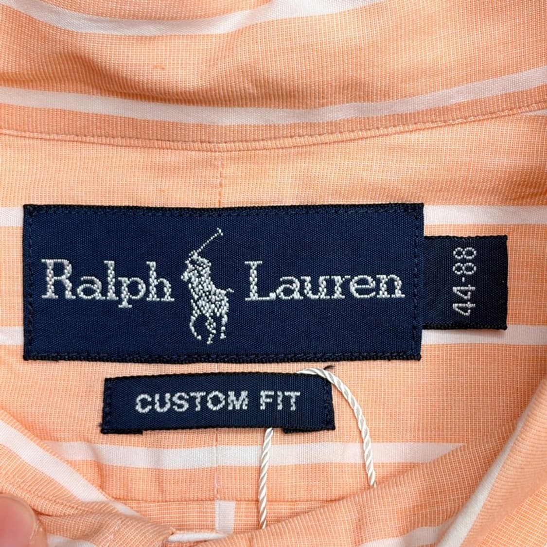 POLO 커스텀핏 오렌지 스트라이프 셔츠 44-88 상품이미지4