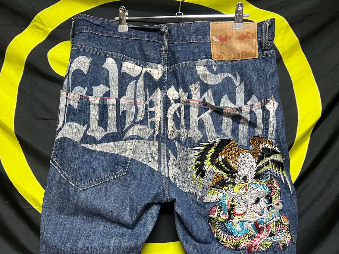 Ed hardy 에드 하디 펑크 스컬자수 팬츠 상품이미지2