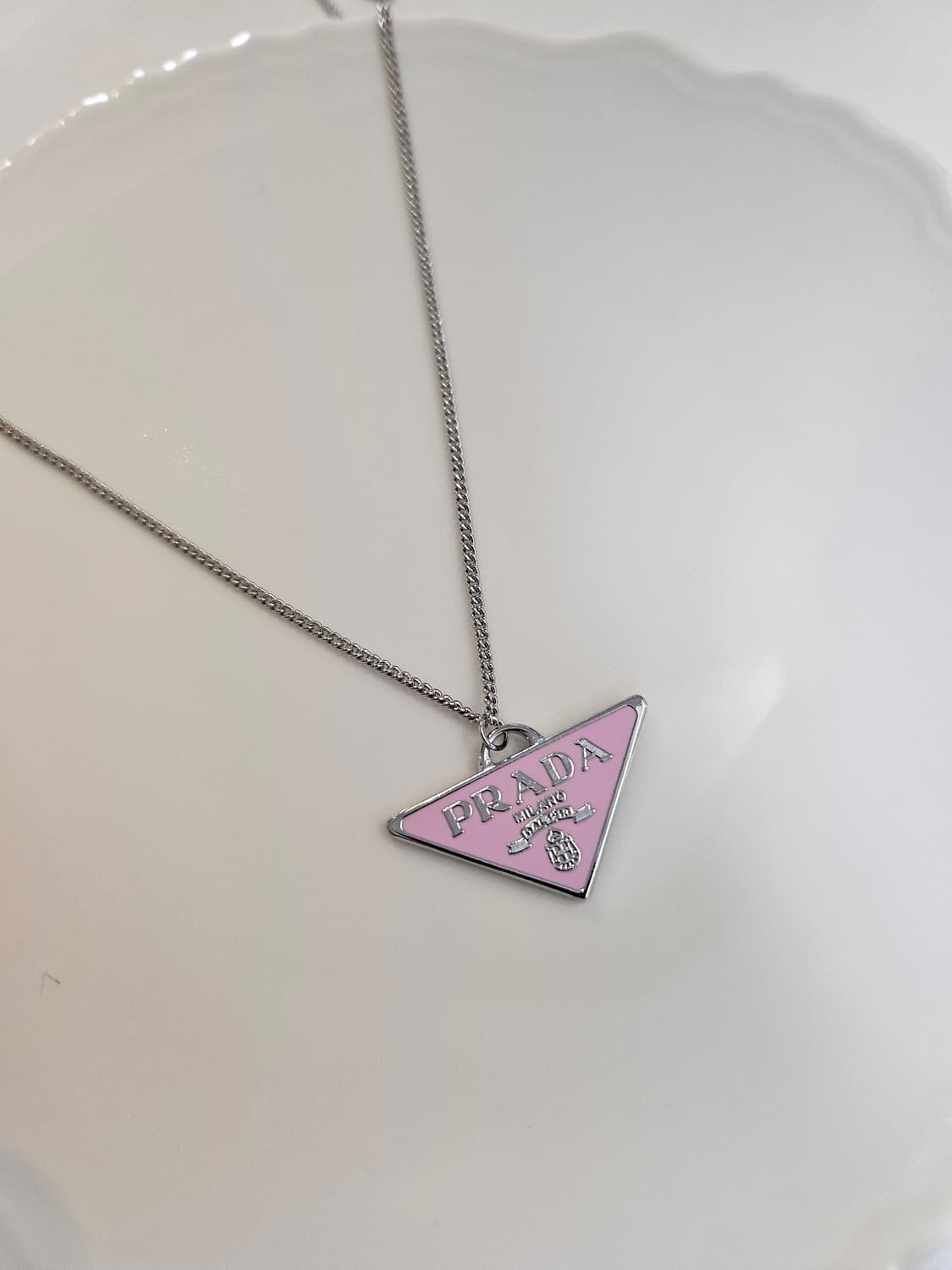 프라다 업사이클링 체인 목걸이 핑크 상품이미지4