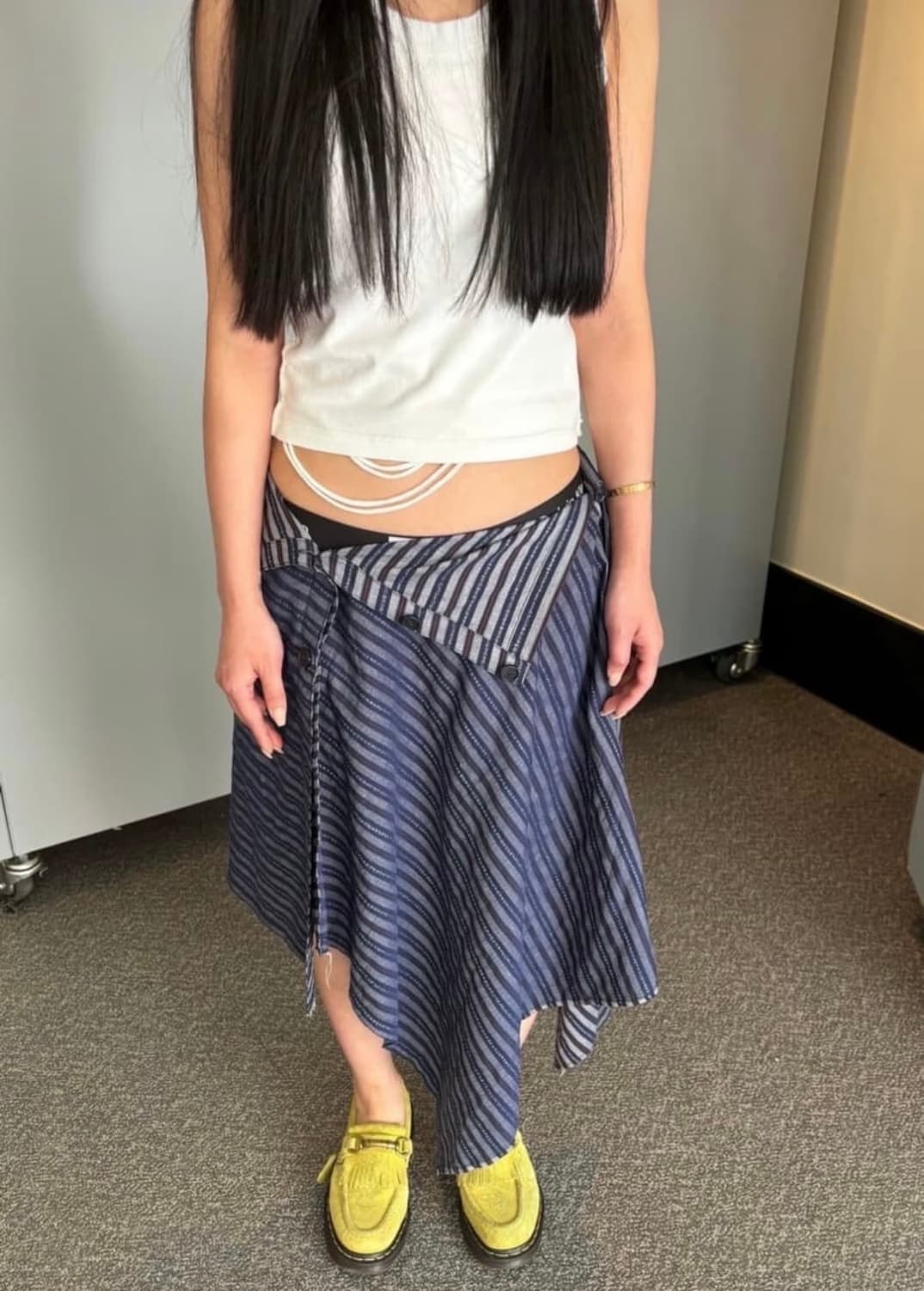 공테잎 스트라이프 스커트 상품이미지1