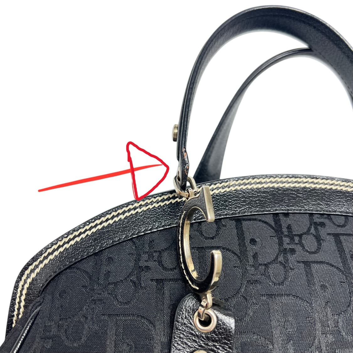 디올 블랙 오블리크 플로럴 자수 닥터백 볼링백 상품이미지8